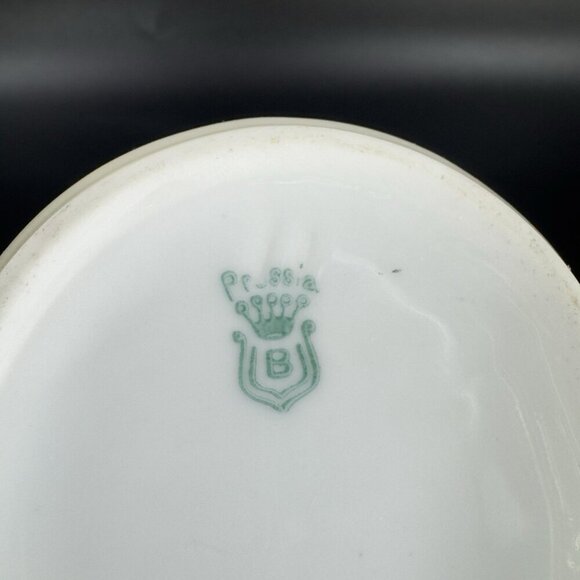 Vintage Prussia B Painted Porcelain Small Pitcher Carafe Jug Floral Pattern VTG - Picture 3 of 13